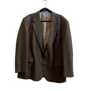 Haggar Mens Brown/Green Wool Jacket Gentlemans Fit Imperial Style 46R